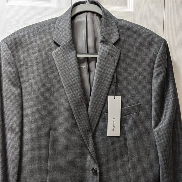 NEW CALVIN KLEIN Men's Blazer Suit Light Wool Gray Size 44R x 38W - Picture 5 of 10